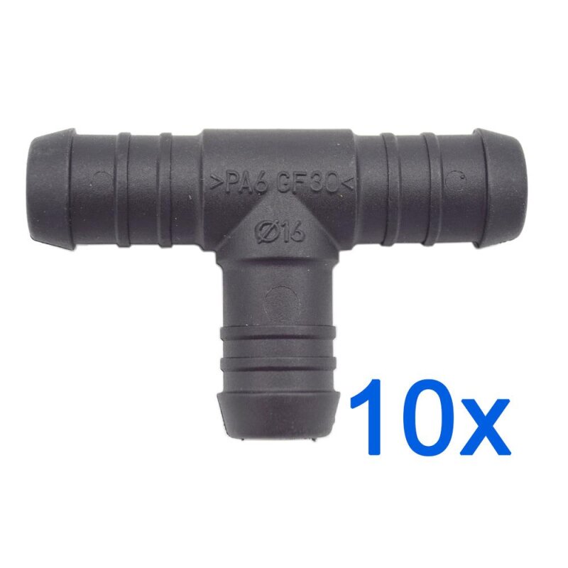 10 x YOU.S Original Schlauchverbinder Zwischenstück RGV Ø 16x16x16 mm - T-Stück