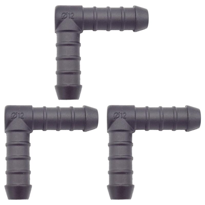 3 x YOU.S Original Schlauchverbinder Zwischenstück RGV Ø 12 mm 90° Winkel - L Form
