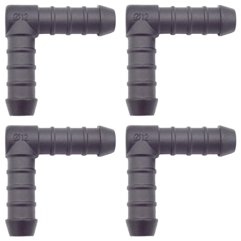 4 x YOU.S Original Schlauchverbinder Zwischenstück RGV Ø 12 mm 90° Winkel - L Form