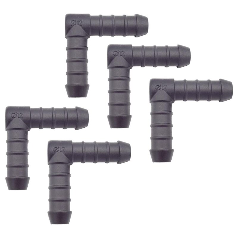 5 x YOU.S Original Schlauchverbinder Zwischenstück RGV Ø 12 mm 90° Winkel - L Form