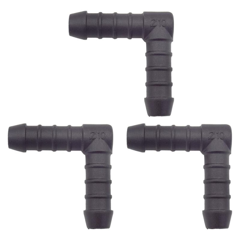 3 x YOU.S Original Schlauchverbinder Zwischenstück RGV Ø 10 mm 90° Winkel - L Form