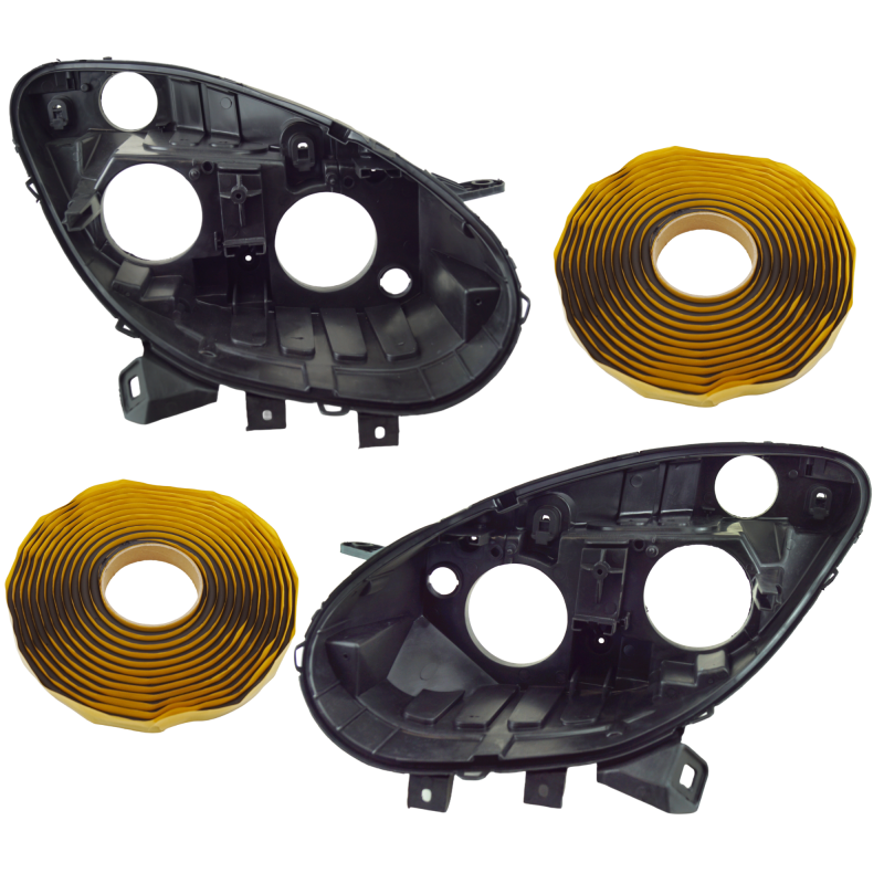 2 x YOU.S Original Scheinwerfergehäuse Hauptscheinwerfer Gehäuse VORNE LINKS + RECHTS kompatibel mit Fiat kompatibel mit Doblo (263) kompatibel mit Opel Combo (X12) - 51810672