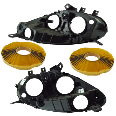 2 x YOU.S Original Scheinwerfergehäuse Hauptscheinwerfer Gehäuse VORNE LINKS + RECHTS kompatibel mit Fiat kompatibel mit Doblo (263) kompatibel mit Opel Combo (X12) - 51810672