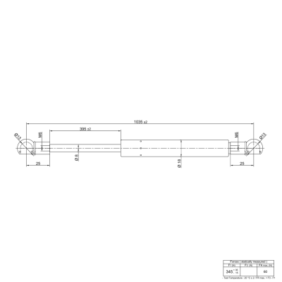 Gasdämpfer kompatibel mit CASE IH Mähdrescher Serie 21/22 2144 2166 2188 2344 - Seitendeckel - 1 Stück - 140311A3 YOU.S