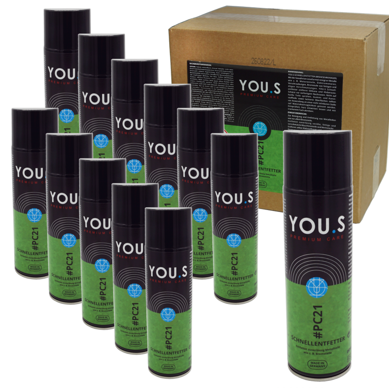 12 Stück YOU.S Premium Care Schnellentfetter / Bremsenreiniger - 500 ml