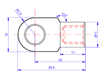 Ringanschluss M8 Ø 8,1 mm Gesamtlänge: 29,5 mm Augenaufnahme für Gasdruckfeder - 10 Stück - YOU.S Original