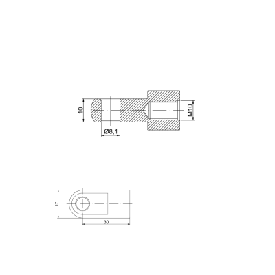 Ringanschluss M10 Ø 8,1 mm Gesamtlänge: 39 mm Augenaufnahme für Gasdruckfeder - 2 Stück - YOU.S Original