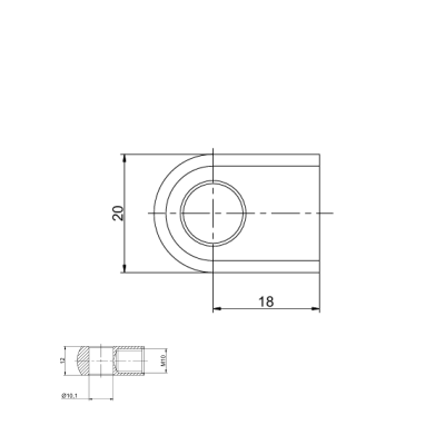 Ringanschluss M10 Ø 10,1 mm Gesamtlänge: 28...