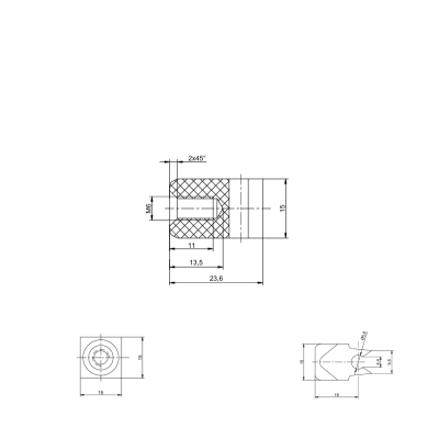 Gabelkopf M6 Ø 5,8 mm Gesamtlänge: 23,6 mm...