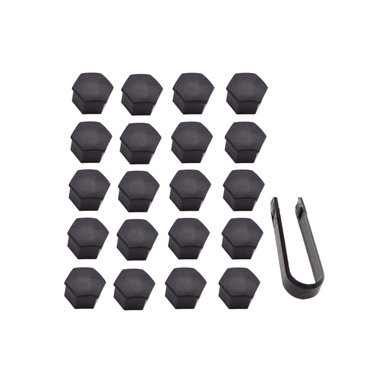 20 x Radschraubenkappen 17mm schwarz 321601173A kompatibel mit Audi 80 90 100 YOU.S Original