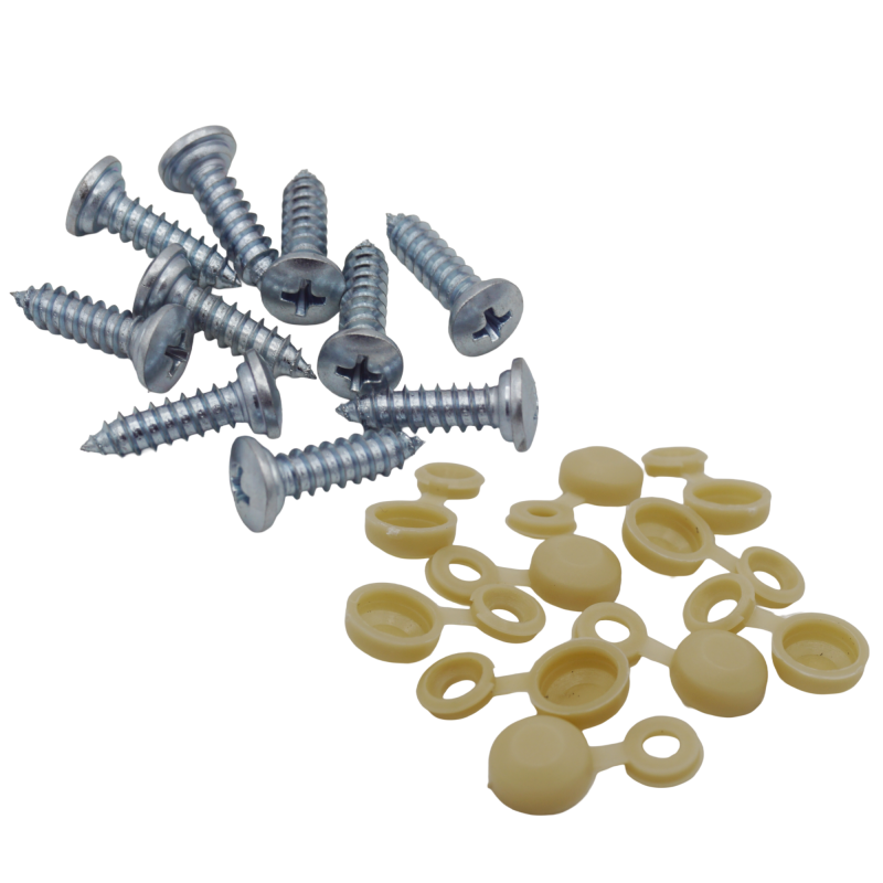 10er Set Kennzeichenhalter Kappen + Schrauben Kopf Ø 10 mm in Beige für PKW LKW Motorrad YOU.S Original