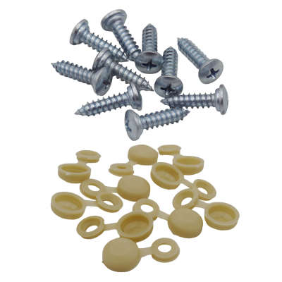 30er Set Kennzeichenhalter Kappen + Schrauben Kopf Ø 10 mm in Beige für PKW LKW Motorrad YOU.S Original