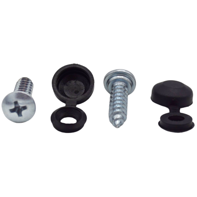 50er Set Kennzeichenhalter Kappen + Schrauben Kopf Ø 10 mm in Schwarz für PKW LKW Motorrad YOU.S Original