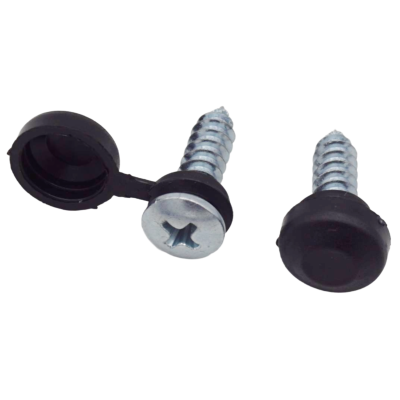 50er Set Kennzeichenhalter Kappen + Schrauben Kopf Ø 10 mm in Schwarz für PKW LKW Motorrad YOU.S Original