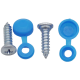10er Set Kennzeichenhalter Kappen + Schrauben Kopf Ø 10 mm in Blau für PKW LKW Motorrad YOU.S Original