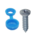 10er Set Kennzeichenhalter Kappen + Schrauben Kopf Ø 10 mm in Blau für PKW LKW Motorrad YOU.S Original