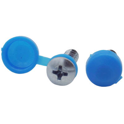 40er Set Kennzeichenhalter Kappen + Schrauben Kopf Ø 10 mm in Blau für PKW LKW Motorrad YOU.S Original
