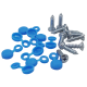 40er Set Kennzeichenhalter Kappen + Schrauben Kopf Ø 10 mm in Blau für PKW LKW Motorrad YOU.S Original