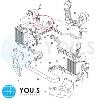 YOU.S Original Turboschlauch Ladeluftschlauch kompatibel mit AUDI A4 / A4 Avant (8E_, B6) 1.8 T - 8E0145832P