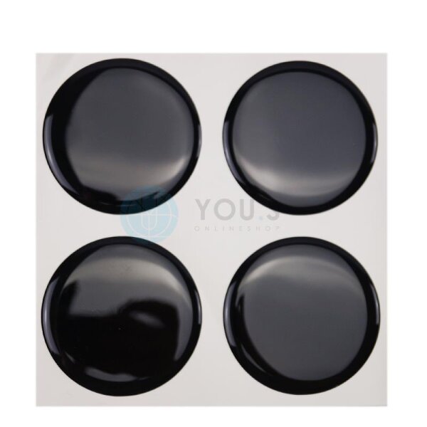 Nabenkappen Silikon Aufkleber 64,0 mm - schwarz Emblem Selbstklebend