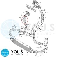 YOU.S Original Turboschlauch Ladeluftschlauch kompatibel mit AUDI kompatibel mit SEAT kompatibel mit SKODA kompatibel mit VW TDI / TSI - 1K0145838AF