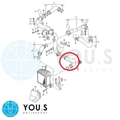YOU.S Original Turboschlauch Ladeluftschlauch kompatibel mit SEAT kompatibel mit VW 1.9 TDI - 1J0145834K