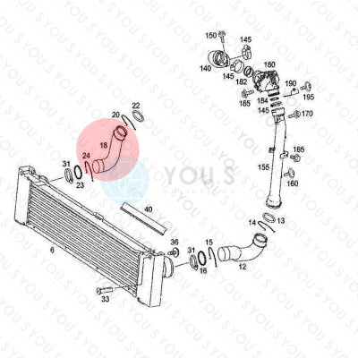 YOU.S Original Turboschlauch Ladeluftschlauch kompatibel mit MERCEDES VIANO / VITO (W639) CDI - 6395281782