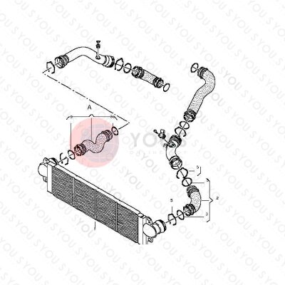 YOU.S Original Turboschlauch Ladeluftschlauch für VW MULTIVAN / TRANSPORTER T5 2.5 TDI - 7H0145709D