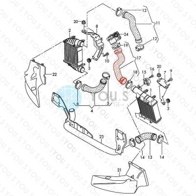YOU.S Original Turboschlauch Ladeluftschlauch kompatibel mit AUDI kompatibel mit SEAT 2.0 TFSI - 8E0145737Q