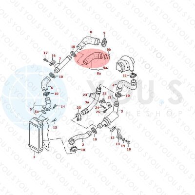 YOU.S Original Turboschlauch Ladeluftschlauch kompatibel mit SEAT kompatibel mit SKODA kompatibel mit VW 1.4 TDI - 6Q0145838H