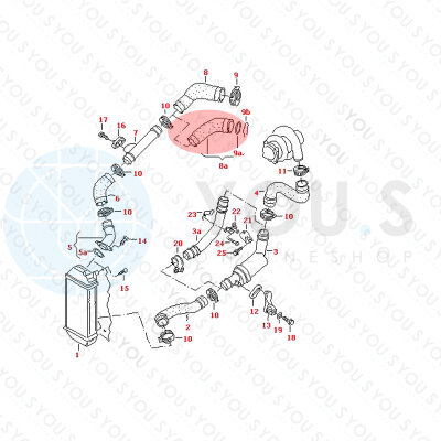 YOU.S Original Turboschlauch Ladeluftschlauch kompatibel mit SEAT kompatibel mit SKODA kompatibel mit VW 1.4 TDI - 6Q0145838H