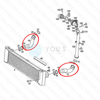 YOU.S Original Turboschlauch Ladeluftschlauch für MERCEDES-BENZ (W639) CDI - SET