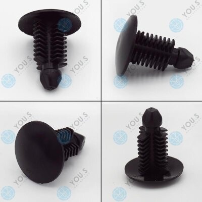 100 x YOU.S Original Universal Befestigungs Clips Tannenbaum Ø 10 mm Schwarz