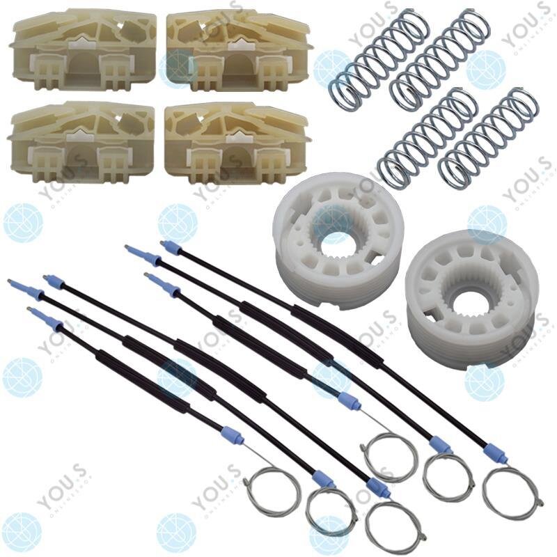 YOU.S Fensterheber Reparatursatz Seilzug - SET - Vorne Links + Rechts kompatibel mit SEAT LEON (1P1)