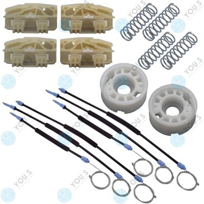 YOU.S Fensterheber Reparatursatz Seilzug - SET - Vorne Links + Rechts kompatibel mit SEAT LEON (1P1)