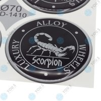 YOU.S Nabenkappen Silikon Aufkleber 70,0 mm - Scorpion...