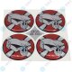 YOU.S Nabenkappen Silikon Aufkleber 55,0 mm - Totenkopf Emblem rot silber