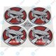 YOU.S Nabenkappen Silikon Aufkleber 70,0 mm - Totenkopf Emblem rot silber