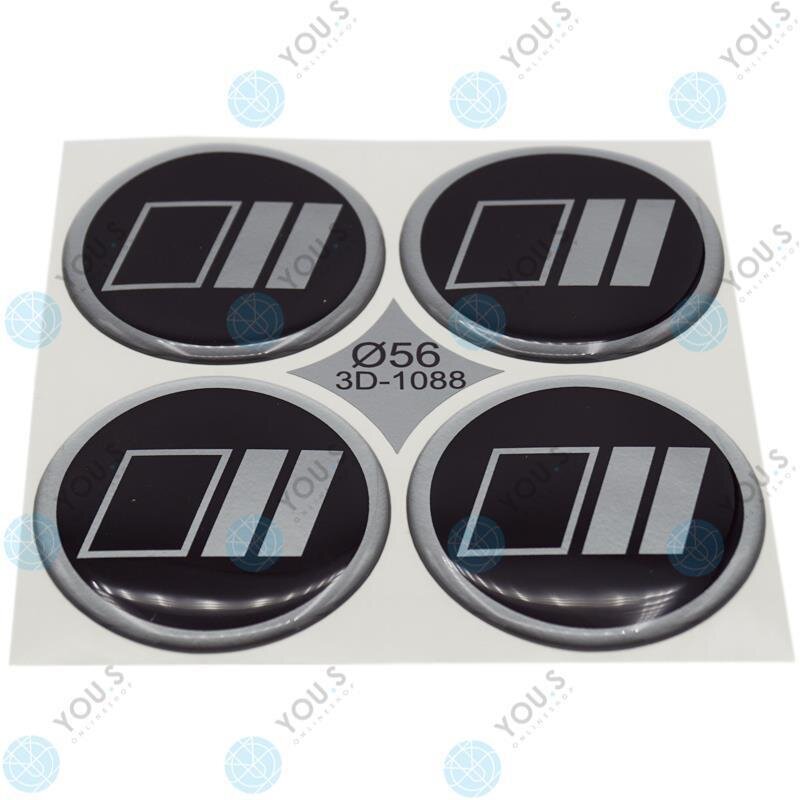 YOU.S Nabenkappen Silikon Aufkleber 56,0 mm - schwarz silber selbstklebend