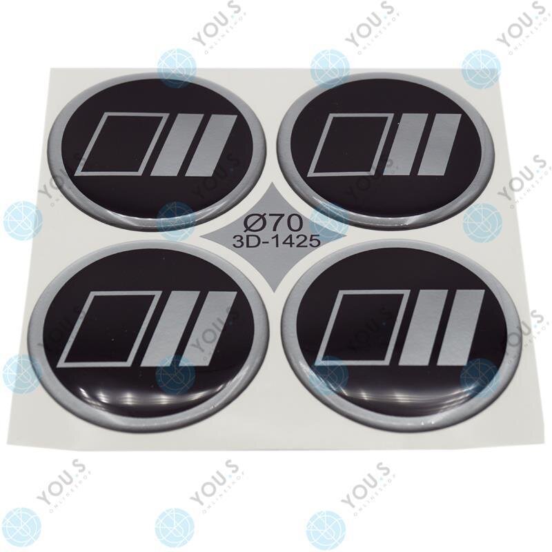 YOU.S Nabenkappen Silikon Aufkleber 70,0 mm - schwarz silber selbstklebend