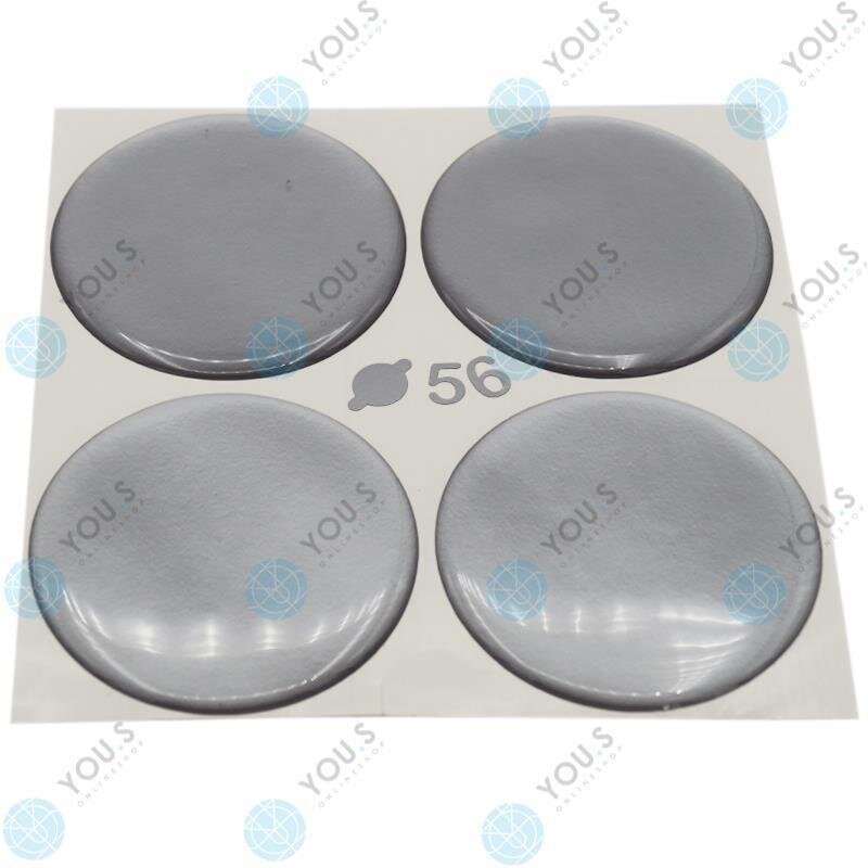 YOU.S Nabenkappen Silikon Aufkleber 56,0 mm - silber selbstklebend