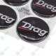 YOU.S Nabenkappen Silikon Aufkleber 56,0 mm - schwarz silber rot Logo Drag selbstklebend