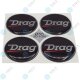 YOU.S Nabenkappen Silikon Aufkleber 55,0 mm - schwarz silber rot Drag selbstklebend