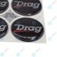 YOU.S Nabenkappen Silikon Aufkleber 55,0 mm - schwarz silber rot Drag selbstklebend