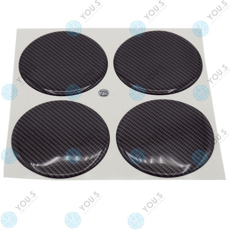 YOU.S Nabenkappen Silikon Aufkleber 75,0 mm - schwarz Carbon Look selbstklebend