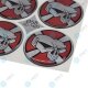 YOU.S Nabenkappen Silikon Aufkleber 58,0 mm - rot silber Totenkopf Emblem selbstklebend