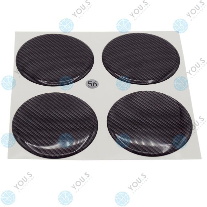 YOU.S Nabenkappen Silikon Aufkleber 56,0 mm - schwarz Carbon Look selbstklebend
