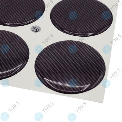 YOU.S Nabenkappen Silikon Aufkleber 56,0 mm - schwarz...