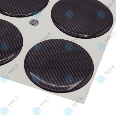 YOU.S Nabenkappen Silikon Aufkleber 57,0 mm - schwarz...