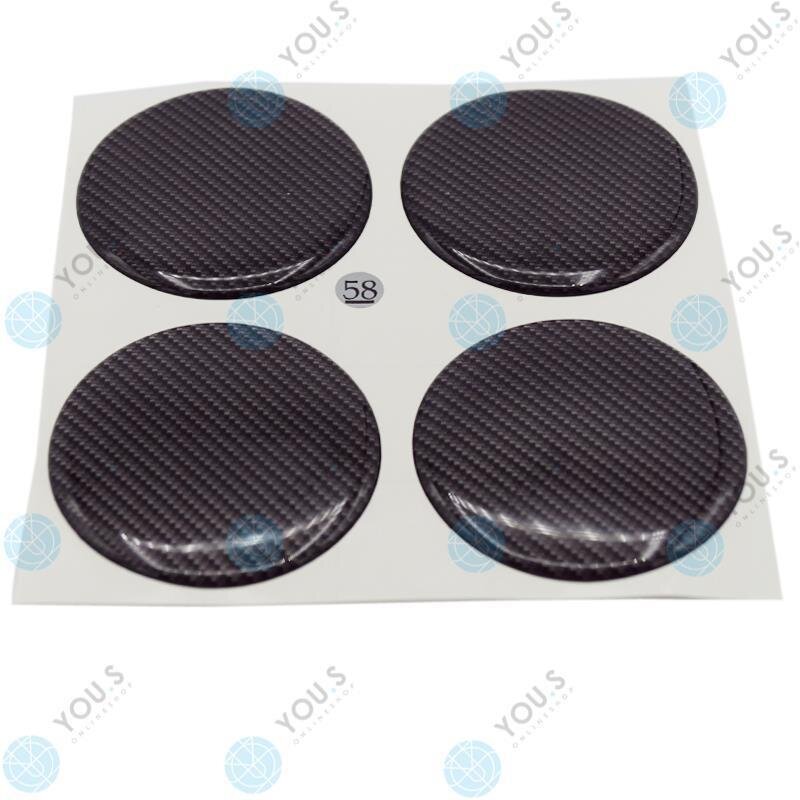 YOU.S Nabenkappen Silikon Aufkleber 58,0 mm - schwarz Carbon Look selbstklebend
